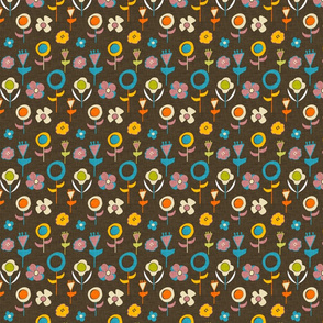 new floral brown Small