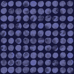 Watercolor Polka Dot Circles Tiny Dark Blue