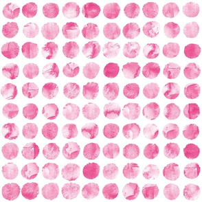 Watercolor Polka Dot Circles Tiny Pink