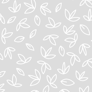 leaf motif on grey