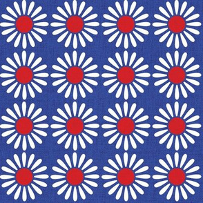 Medium Retro Daisy _Red White Blue