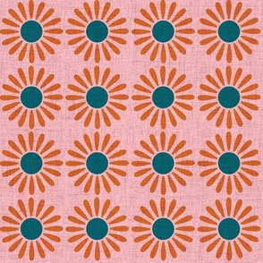 Medium Retro Daisy Pink Teal