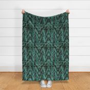 Rococo Sage & Dark Green Art Deco - Large Scale