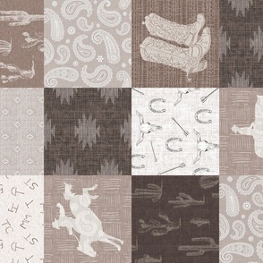 Lone Cowboy Quilt - Taupe - rotated