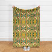 Modern Vintage Native- American Textured Patchwork Harlequin Saddle-Bag Blanket - Home On The Ranch