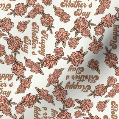 Mother’s Day floral fabric- boho peach flowers