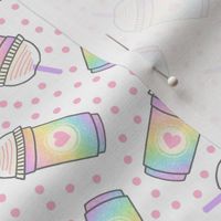 Rainbow Frozen Blended Drink with Hearts and Dots