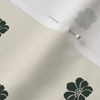 Floral Sparse - Small - Evergreen, Cream