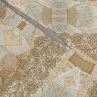 Grandmacore Letters and lace - cottagecore vintage antique  wallpaper 