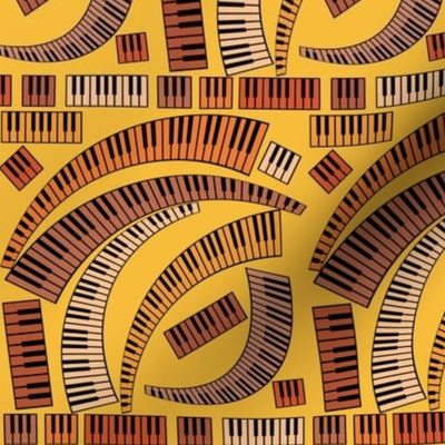 Piano Keys Curved Warm Colors