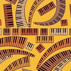 Piano Keys Curved Warm Colors