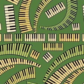 Piano Keys Curved Green