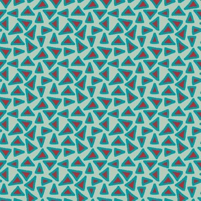 triangles hand drawn mint red teal 4