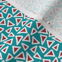 triangles hand drawn teal red white 4
