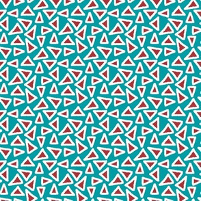 triangles hand drawn teal red white 4