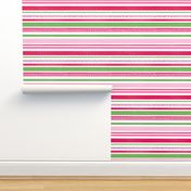 Watermelon Stripes on White - Bigger Scale