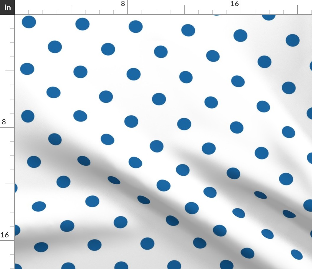White With Blue Polka Dots - Large (July 4th Collection)