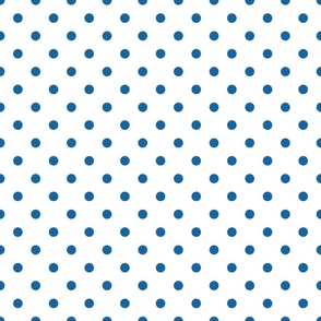 White With Blue Polka Dots - Medium (July 4th Collection)