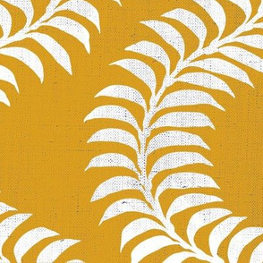 Serpentine Ferns - White on Sunburst