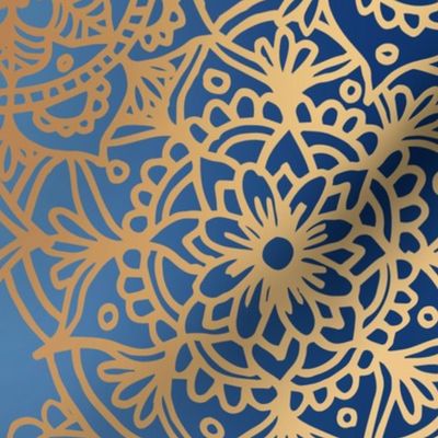 Blue and Gold Mandala Pattern