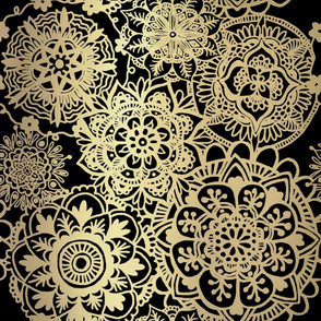 Black and Gold Mandala Pattern