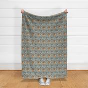 6x8-Inch Repeat of Cat Damask in Soft Gray and Beige