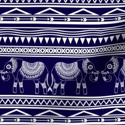 Blue Elephant Tribal Pattern