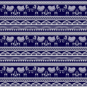 Blue Elephant Tribal Pattern