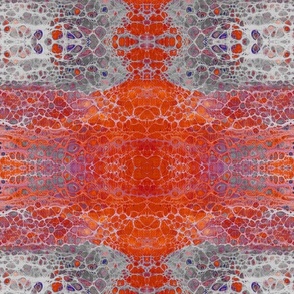 Big Cross Pour Painting Kaleidoscope silver orange