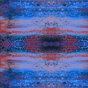 Single Big Hexagon Pour Painting Kaleidoscope blue red