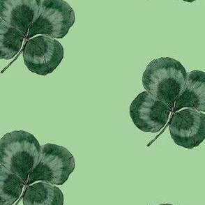 Lucky four leaf clover / shamrock print 2 - green (medium)