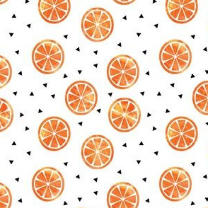 (small scale) Watercolor Oranges // triangles C21