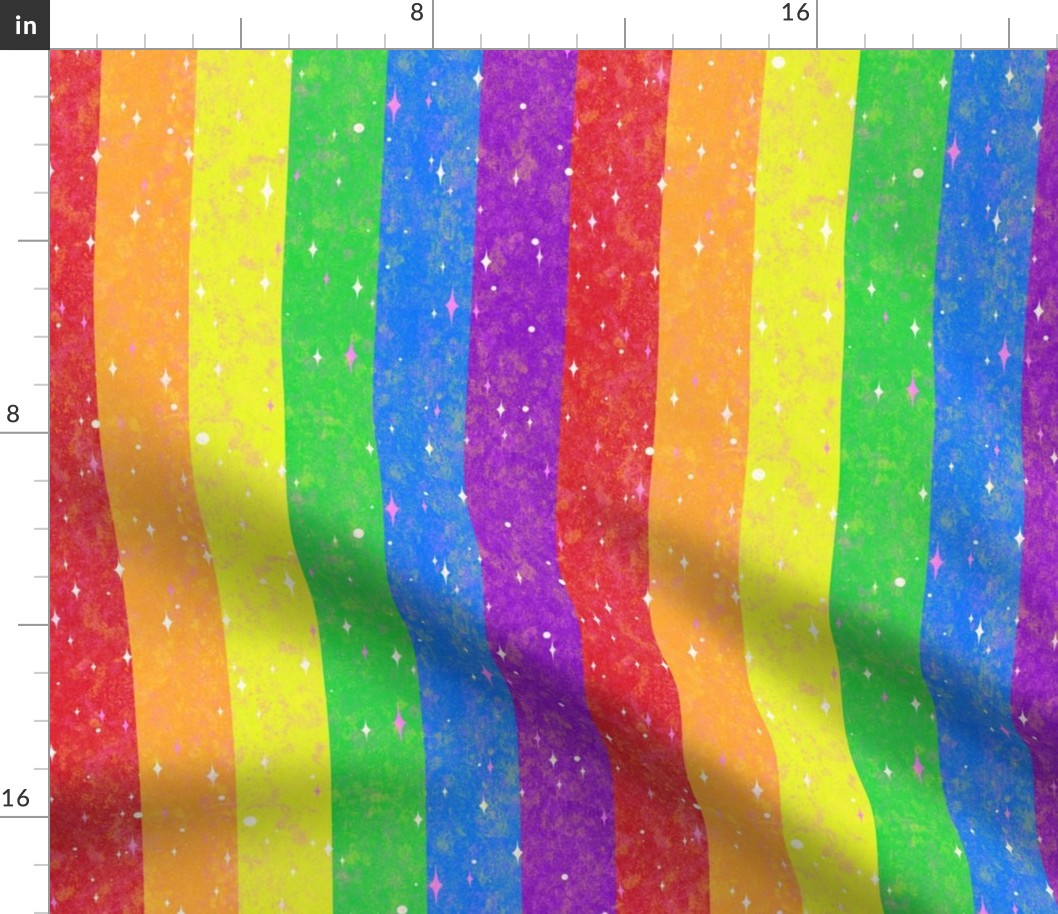 Very Rainbow!  Sparkle Rainbow Vertical Stripe - Rainbow Gay Pride Colors -- 485dpi (31% of Full Scale)