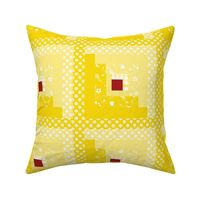 Yellow Log Cabin quilt block  for Homespun Inspired