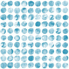 Watercolor Polka Dots Tiny Teal