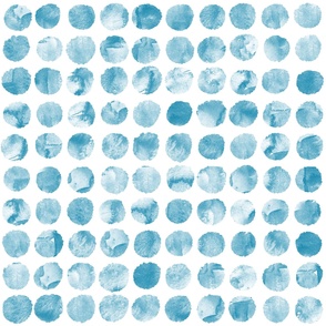 Watercolor Polka Dots Large Teal