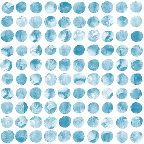 Watercolor Polka Dots Small Teal