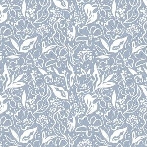 Light grey floral hand-drawn print in small scale