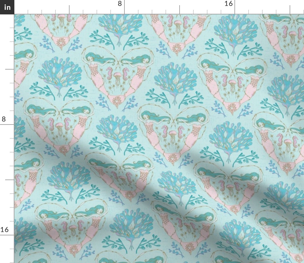 Mermaid Heart Serene large mint green