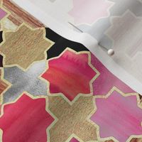 Twilight Moroccan - Magenta Sunset - a textured tile pattern - small