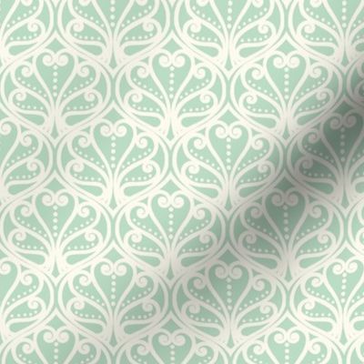 Art Deco scroll - light teal