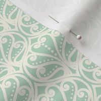 Art Deco scroll - light teal