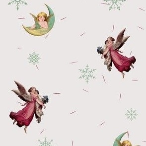 Christmas Angels in snowflakes