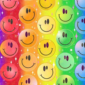 Very Rainbow! Rainbow Smiley Face Smileys! -- 21.00in x 17.47in repeat -- 485dpi (31% of Full Scale)