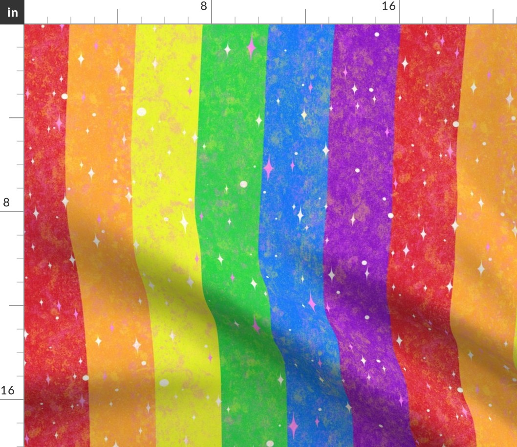 Very Rainbow!  Sparkle Rainbow Vertical Stripe - Rainbow Gay Pride Colors -- 339dpi (44% of Full Scale)