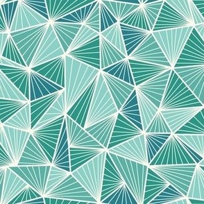 Art Deco triangles - teal and turq