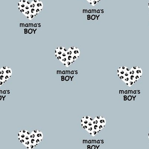 Mamma's Boy i love you mom leopard print hearts and typography son design cool blue