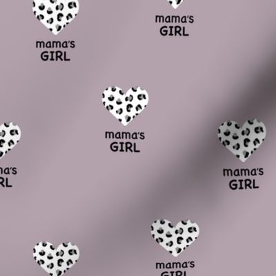 Mamma's Boy i love you mom leopard print hearts and typography daughter design purple lilac