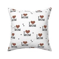 I love you mom mother's day design panther print hearts stone red black on white