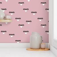 Mom is love sweet mother's day design with hearts moody pink black white 